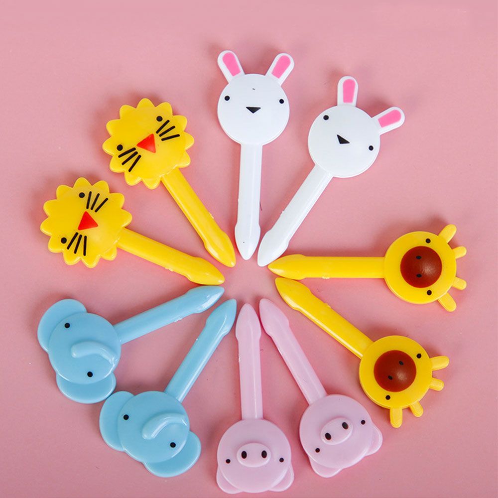 10/30Pcs Bento Gemüse Geschirr Nette Mini Kleinkind Kinder Obst Gabeln Zahnstocher Kinder Essen Picks Cartoon Tier Bauernhof