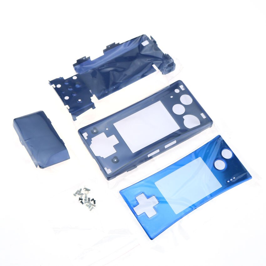 Yuxi Metalen Behuizing Shell Case Voor Nintendo Gameboy Micro Voor Gbm Front Back Cover Faceplate Batterij Houder & Schroeven: Blauw