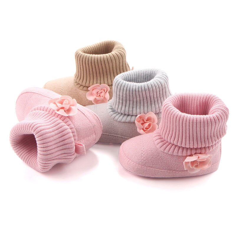 Baby Meisjes Jongens Laarzen Opvouwbare Sok Schoenen Infant Babyschoenen Herfst Winter Warme Laarzen 0-18 Maanden Peuter leuke Laarzen