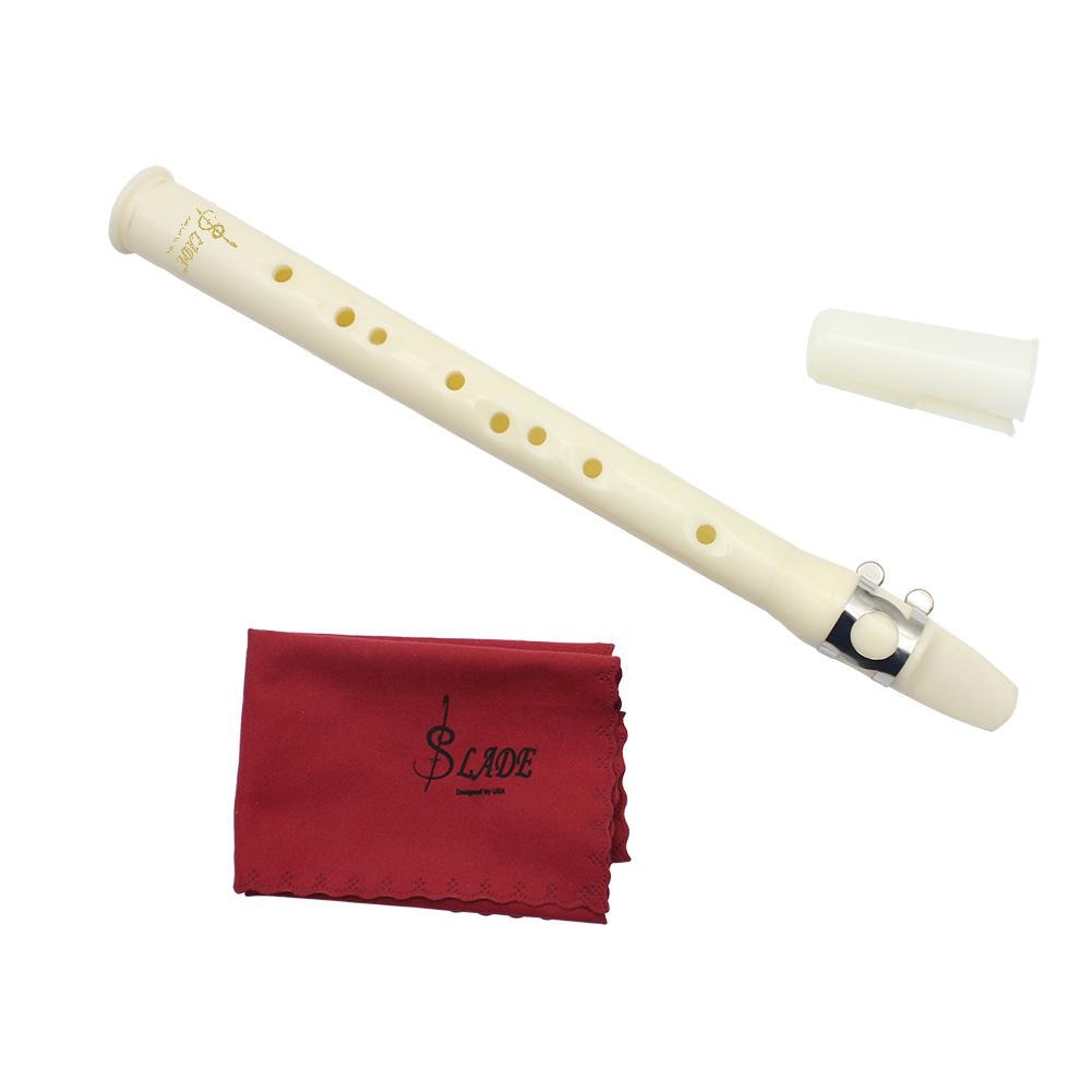 SLADE Mini Pocket Eb saxofón ABS con lengüetas de resina, bolsa de transporte, paño de limpieza, guantes, instrumento de viento de madera para principiantes,: white