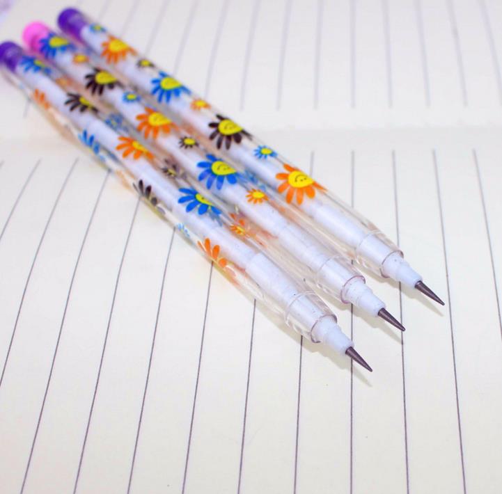 6 unids/set no-afilando el lápiz papelería lindo de dibujos animados lápiz de plástico estudiante de la Escuela de papelería de oficina