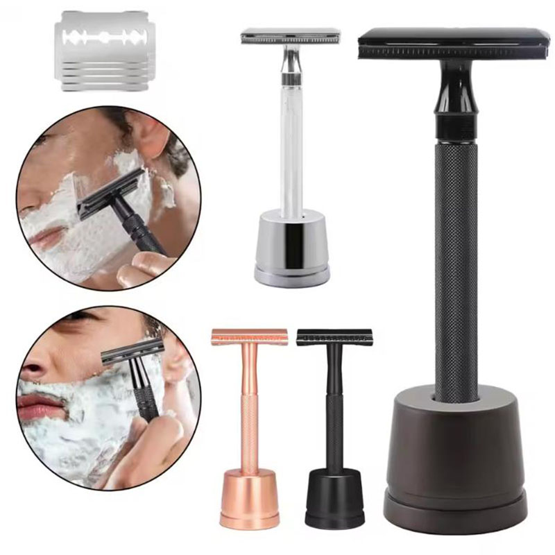 Stainless Steel Safety Razor Weighted Handle Double Edge Blade Refills Single Blade Razor for Men Shaving Razor Shaver Male