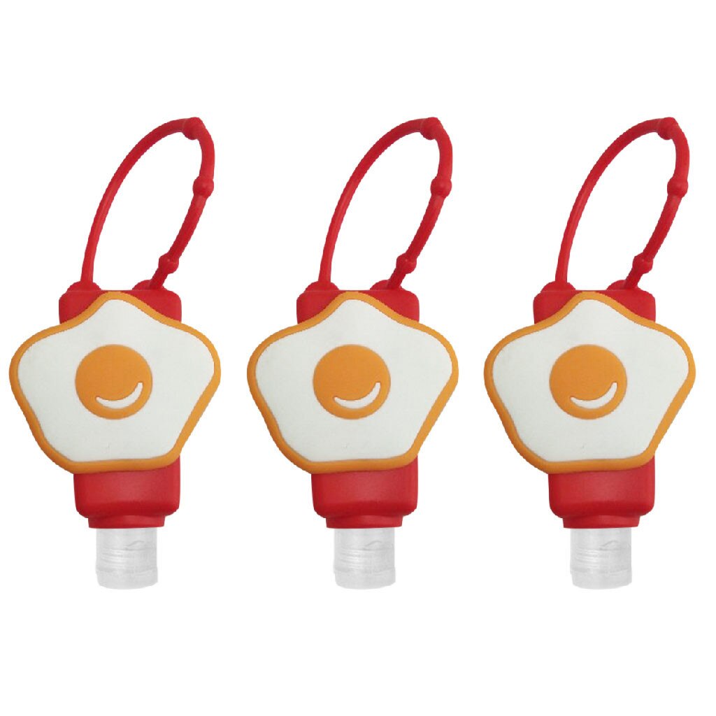 3 st 30ml silikon handsprithållare handdesinfektionsmedel dispensering handsprit hållare nyckelring bärbar dispensering: 3pc e