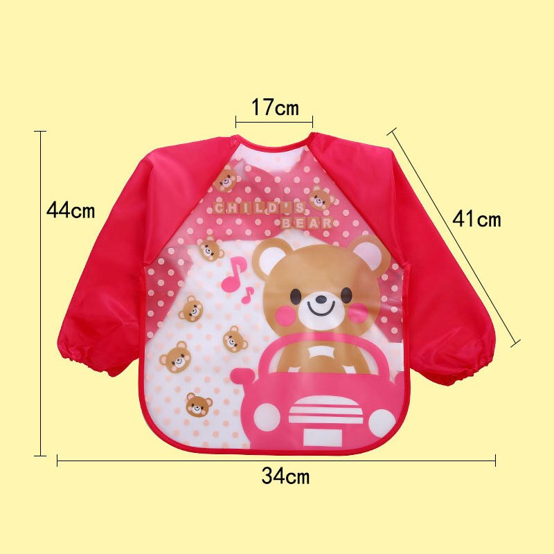 Waterdichte baby slabbetjes, eva, lange mouwen, kinderschort, lange mouwen, voedingsschort, slabbetjes, eetborstplaat, babykleding voor kinderen: Beer