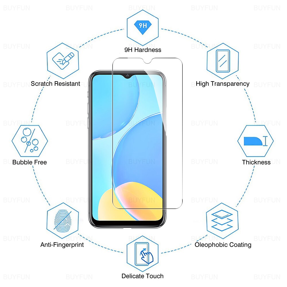 2x Displayschutzfolie für OPPO A16, A15s, A15 - 10D Panzerglas - Vollständig Abdeckend HD Klar