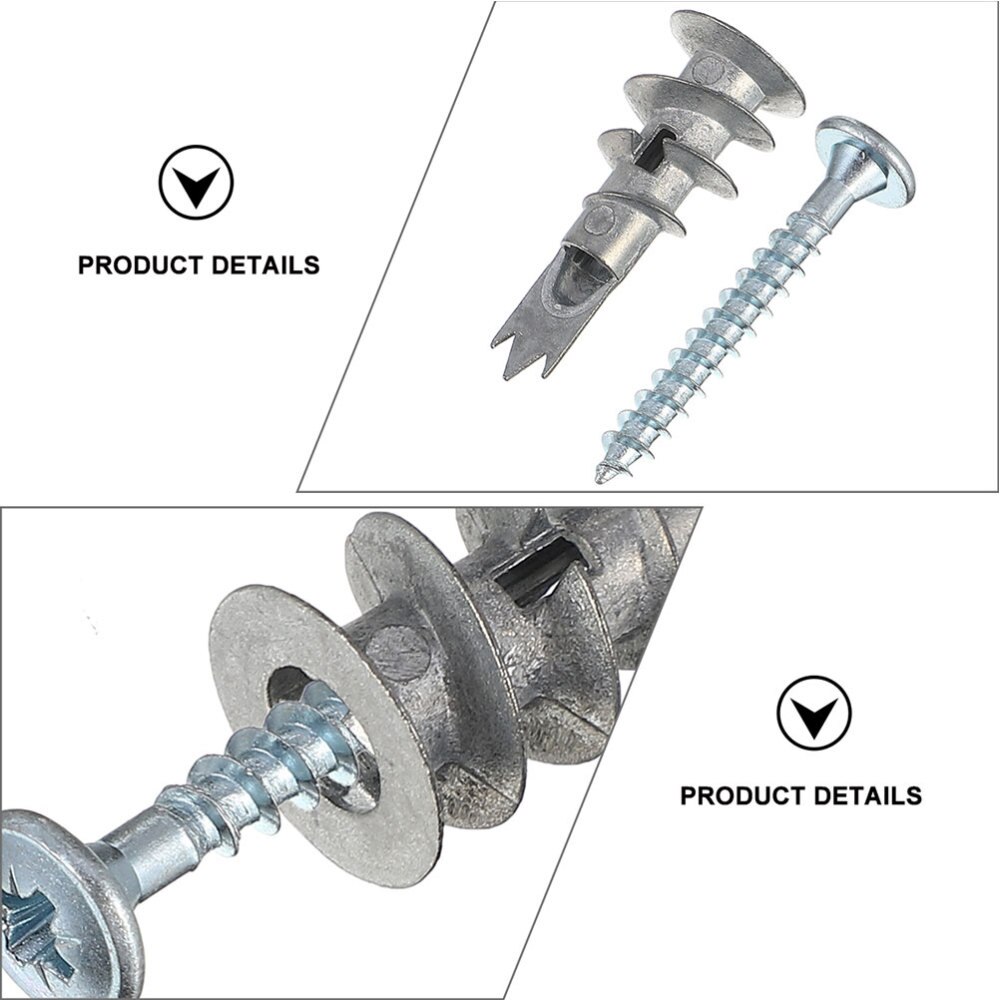 100 Pcs Wall Fixing Screws Screw Fixings Novel Self-Drilling Drywall Anchors Plasterboard Fixings for Home