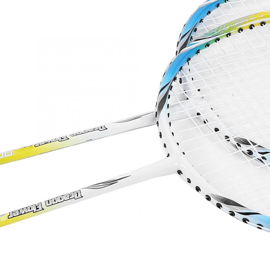 1 Pair Carbon Fiber Badminton Racket Set Lightweight Training Racquets With Bag Racquet Sports Accessories