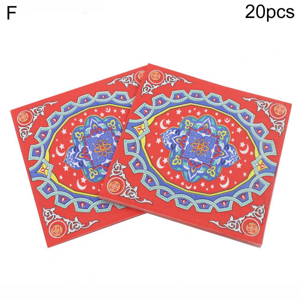 20Pcs Tissuepapier Moderne Zacht Aanraken Gedrukt Servetten Clear Details Papieren Handdoek: F