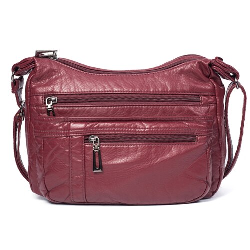 Annmouler Vrouwen Crossbody Tas Zachte Pu Lederen Schoudertas Goede Messenger Bag Kleine Size Purse Dames Handtassen: wine