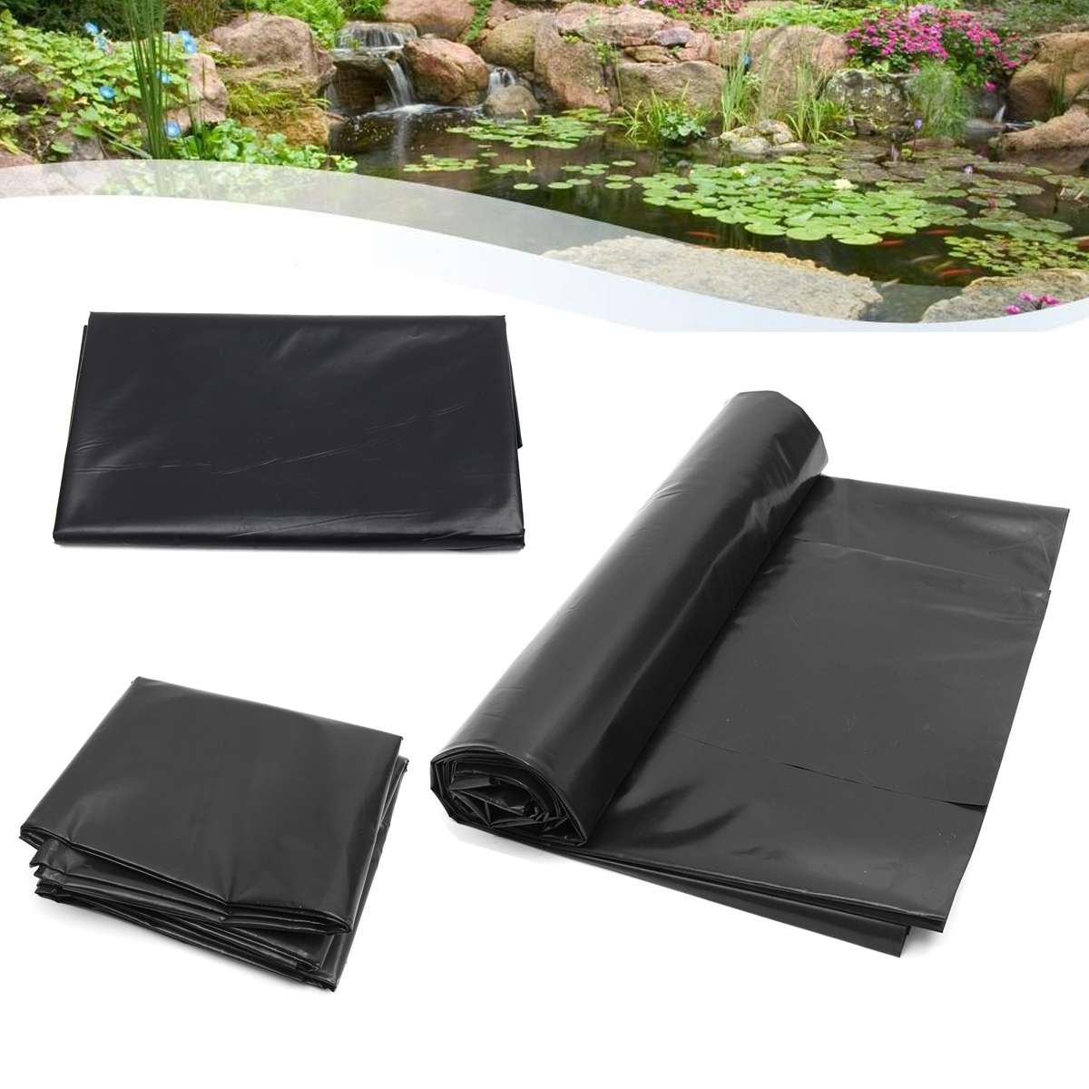 5x10ft Outdoor Fish Pond Liner Waterproof Cloth Gardens Pools PVC Membrane Reinforced Landscaping HDPE Pool fish pond liners
