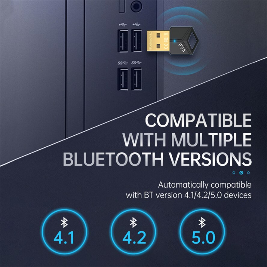 Usb Bluetooth 5.0 Adapter Ontvanger Draadloze Bluethooth Dongle 5.0 Muziek Mini Bluthooth Zender Voor Pc