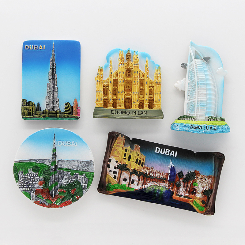 Dubai Zeilen Hotel Souvenir 3D Koelkast Magneten Magnetische Koelkast Pasta Home Decoratie Dubai Architectuur Collectie