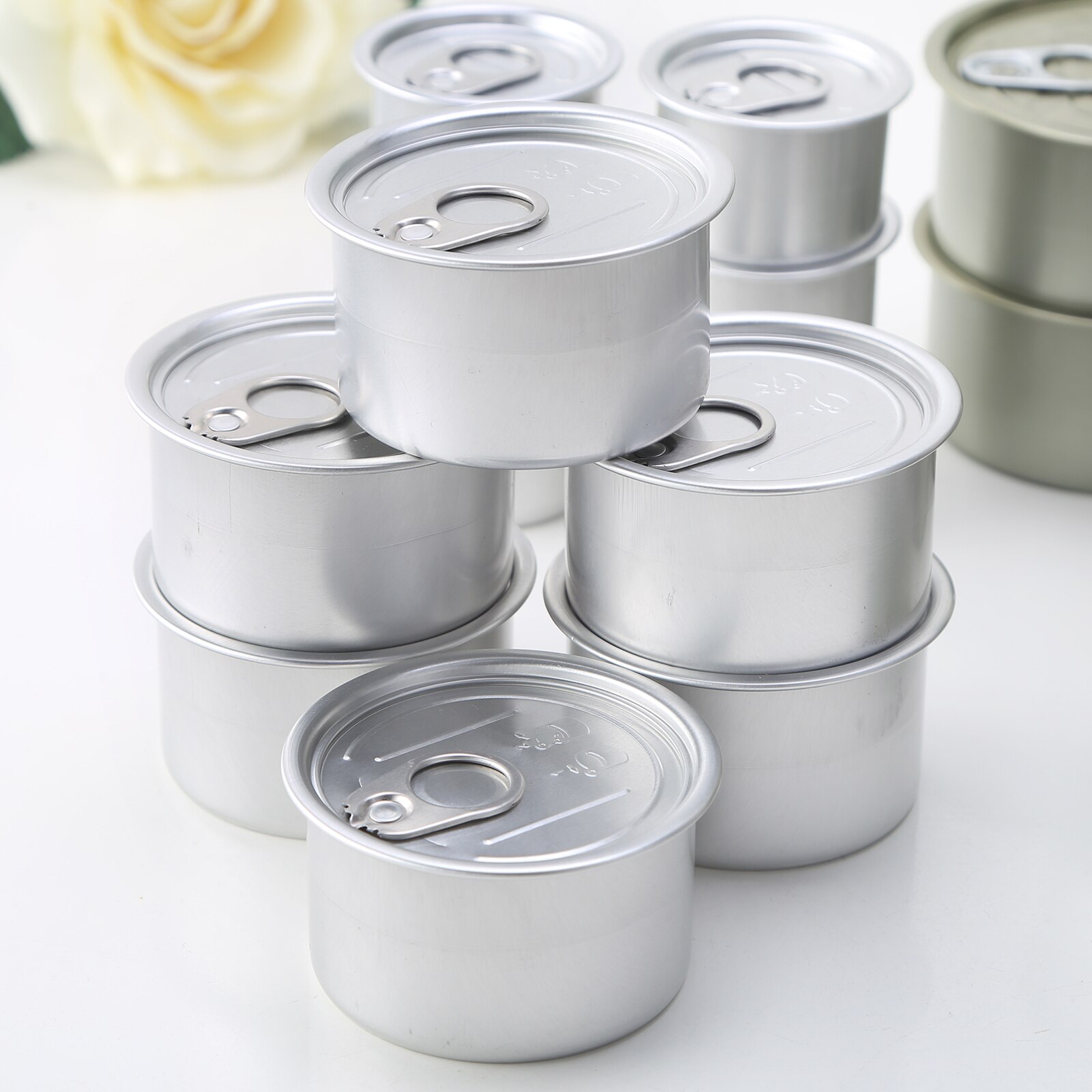 6 Tinplate Sealed Tin Can Leak Proof Self-Seal Canning with Ring Lid Food Storage Jars DIY Balm Lotion Organizer Container