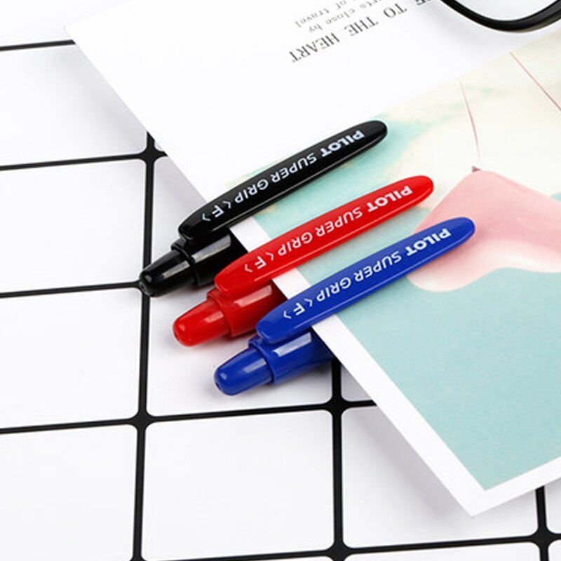 9 Pieces Pilot BPGP-10R SUPER GRIP Ballpoint Pens Ball Point Pen transparent plastic 0.7mm Office School Supplies