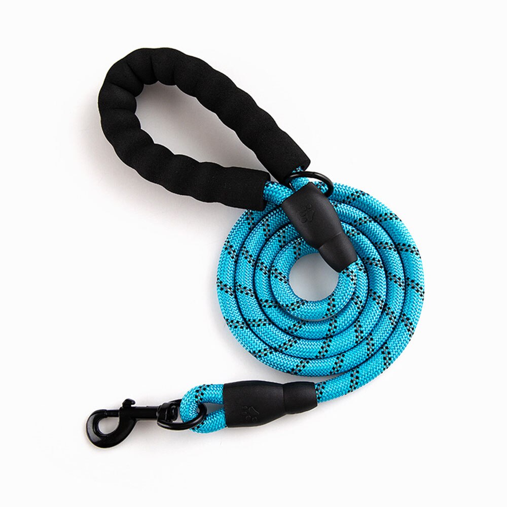 Durable Dog Leash Golden Retriever Medium Large Dog Collar Leash Reflective Lead Nylon Round Rope for Labrador Husky Rottweiler: Blue