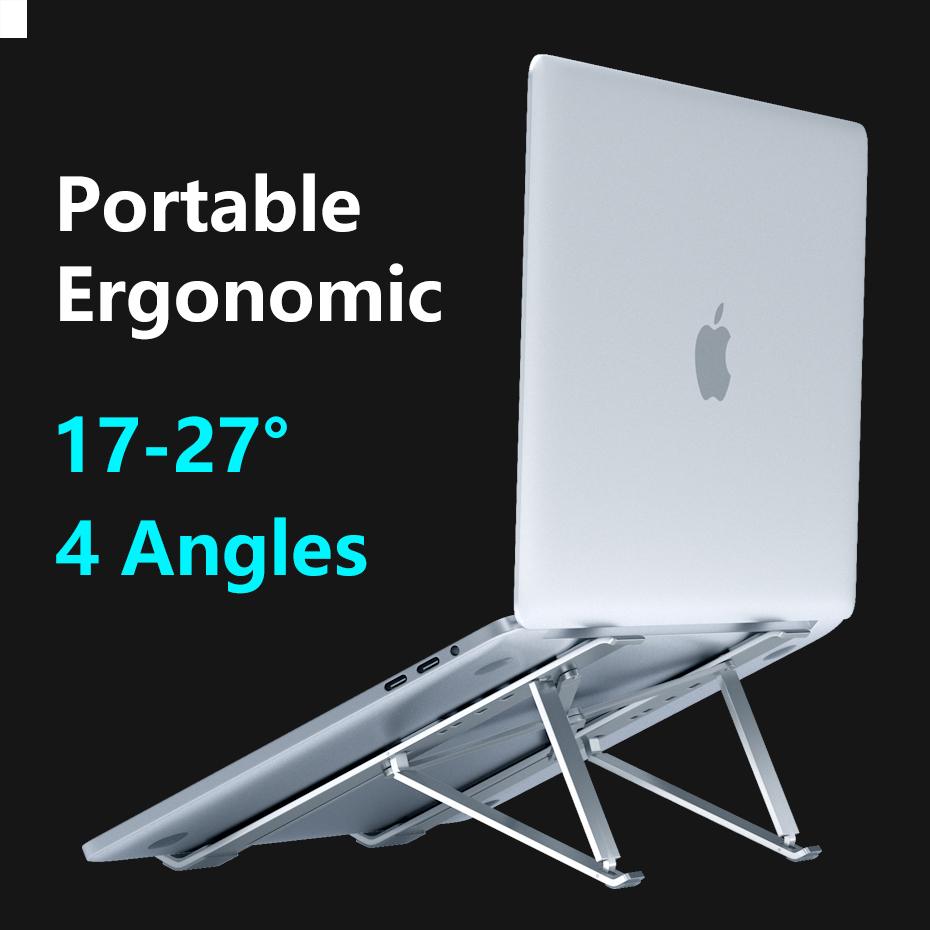 X Stijl 4 Hoeken Verstelbare Opvouwbare Aluminium Laptop Stand Desktop Notebook Houder Bureau Voor 7-15 Inch Macbook Pro air