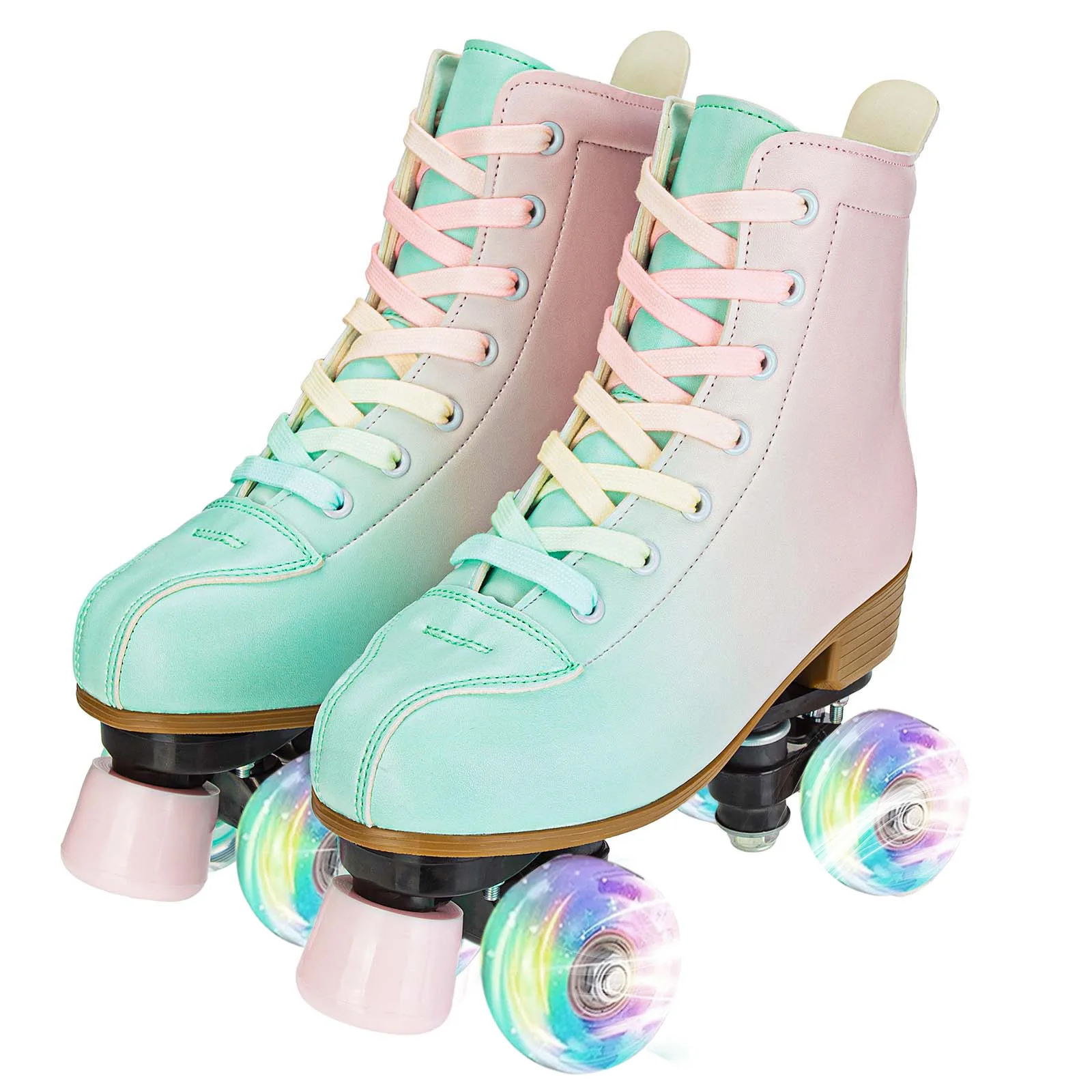 2024 blinkende Rollschuhe für Damen, zweireihig, Quad-Skate-Schuhe, für Erwachsene, Outdoor, Indoor, Skating-Training, Turnschuhe mit 4 Rädern: Freier Raum / 5
