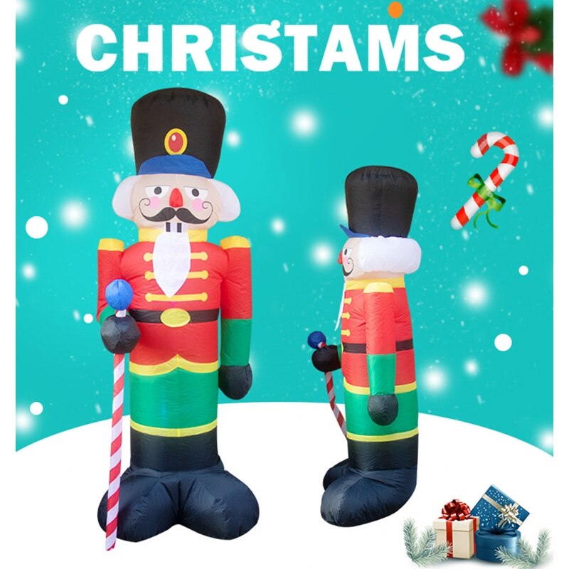 Kerst cartoon soldaat opblaasbare luchtgeblazen ornamenten rekwisiet tuin gigantisch gazon  p31b