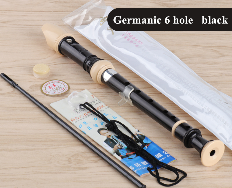 Chinese Recorder gaita 6/8 hole Soprano Germanic vertical flute C Key Music Instruments Clarinet flauta dulce funda flauta dulc: G 6 hole black