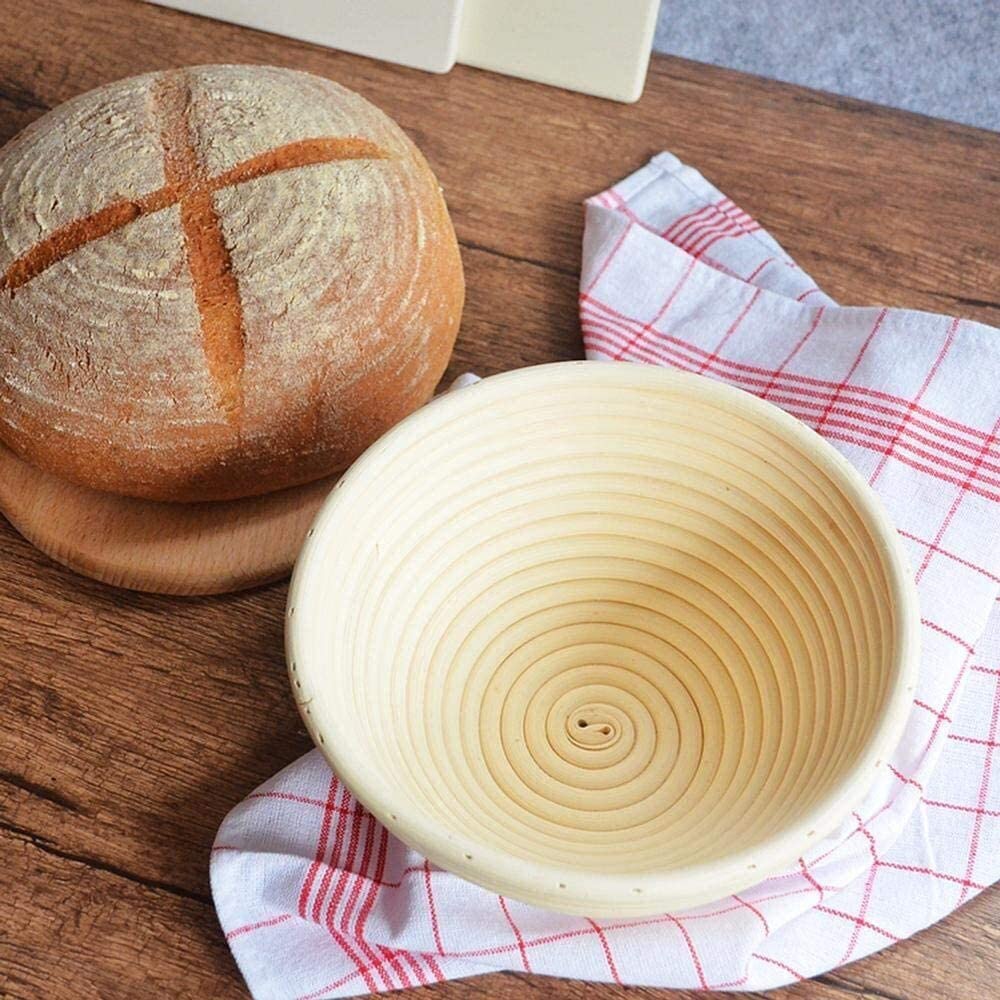  Cesta de pan redonda de fermentación en ratán natural