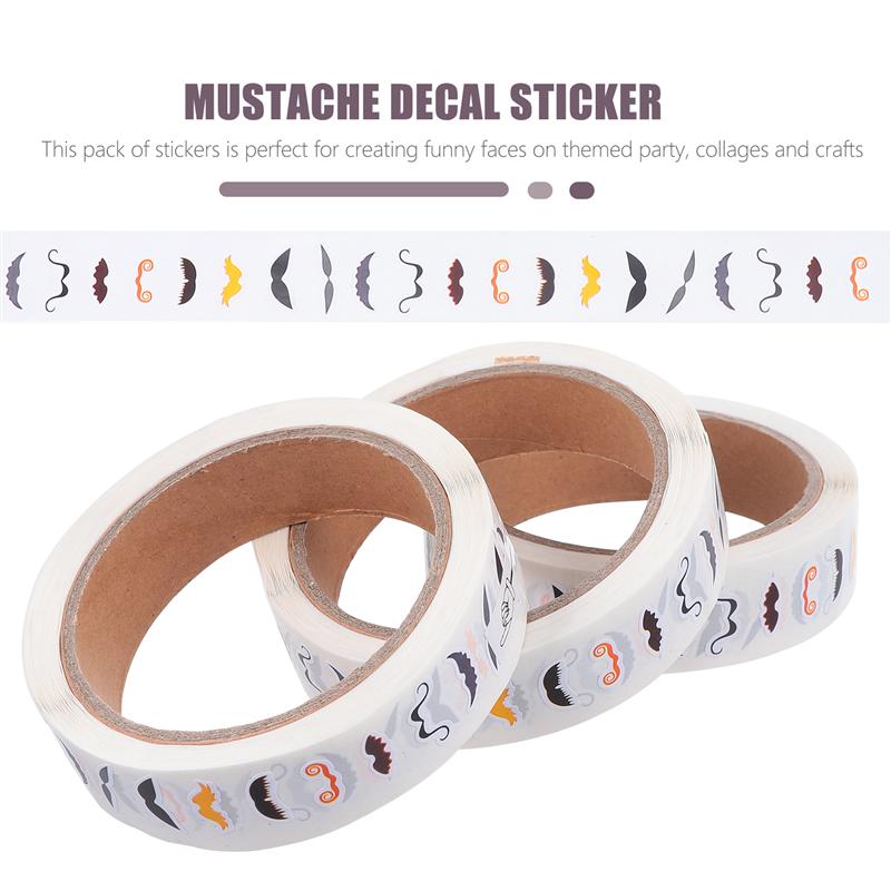 3PCS Mustache Decal Sticker Lovely Mustache Decal Funny Mustache Decal