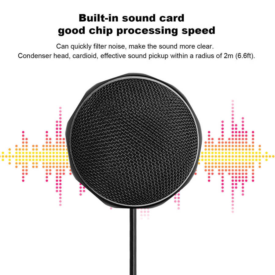 USB Microphone Omni-directional Condenser Mini Wired Meeting Business Mic for PC Laptop