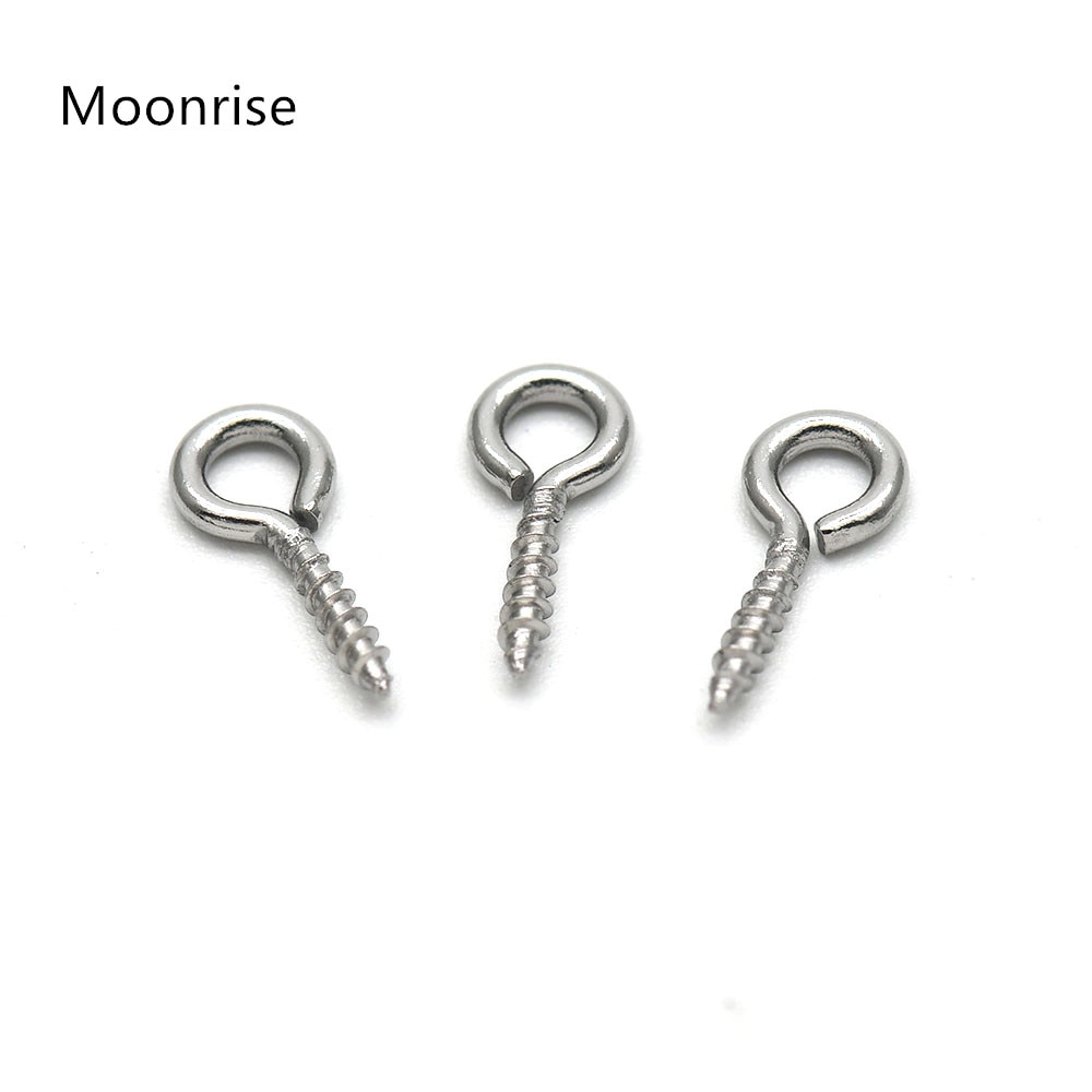 Small Screw Eyes Stainless Steel Eye Screw Hooks Self Tapping Screws Hook Ring Eyelet Hooks 100 Pcs.