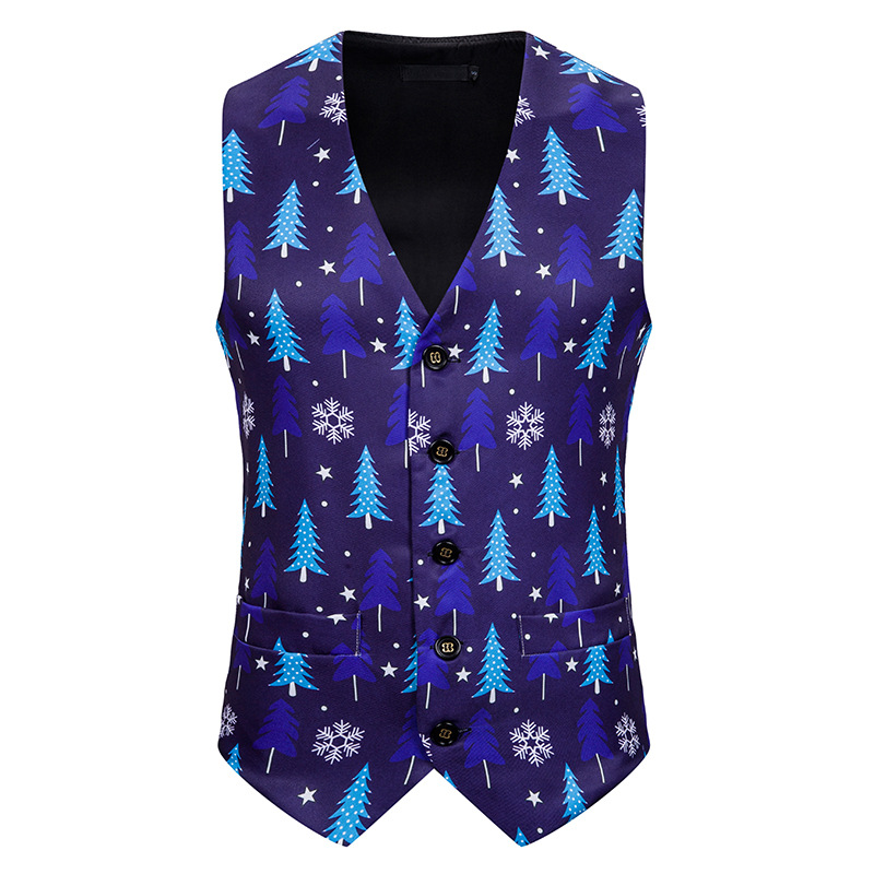 Groene Kerst Vest Mannen 3D Candy Cane Print Vest Mens Xmas Feliz navidad Party Tuxedo Vesten Chaleco hombre: 4 / Xxl