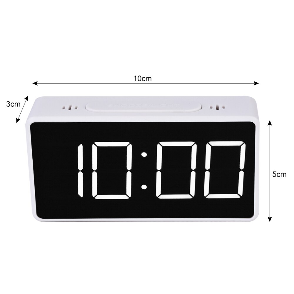 Digital Mirror Alarm Clock Student Simple Desk Clock Calendar Temperature Date Led Display With Usb Port For Home Office Decor