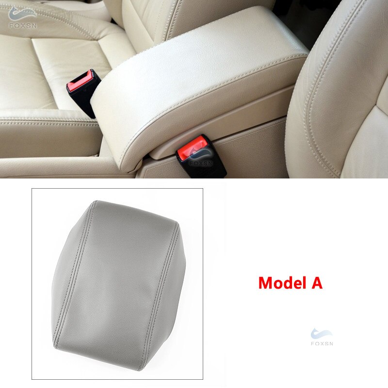 Garniture de boîte d&#39;accoudoir de commande centrale en cuir microfibre, accessoires de voiture pour VW Touran 2006 2007: A Gray