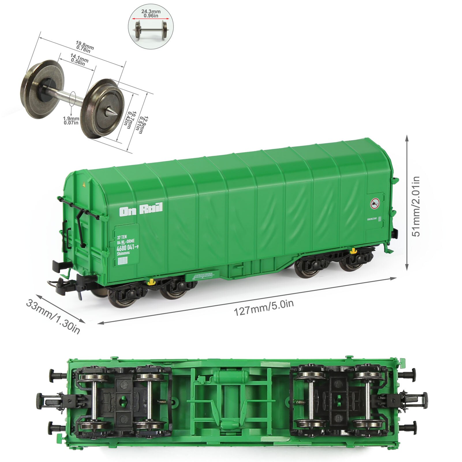 1pc Model Railway Layout Wagons HO Scale 1:87 Boxcar Rolling Stock C8762