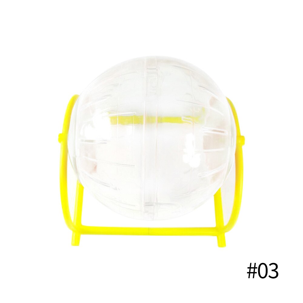 Mini Bola de ejercicio transparente para hámster, juguete para hámster, jaula para trotar con soporte, suministros para mascotas, 12cm: Transparent with hol