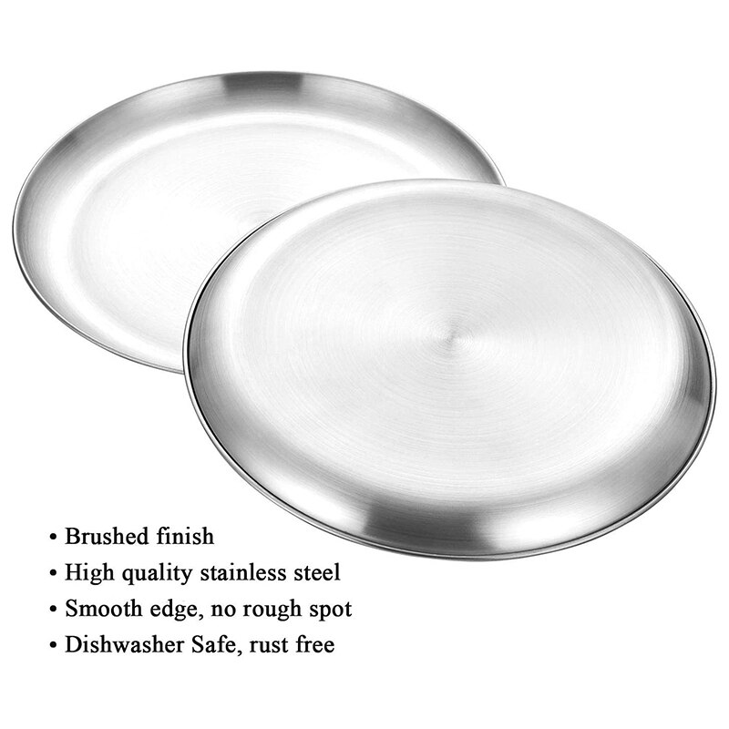 Rvs Pizza Pan 8-Inch Set Van 6, pizza Bakken Pan Pizza Lade Ronde Pizza Bakplaat Oven Lade, Non-stick