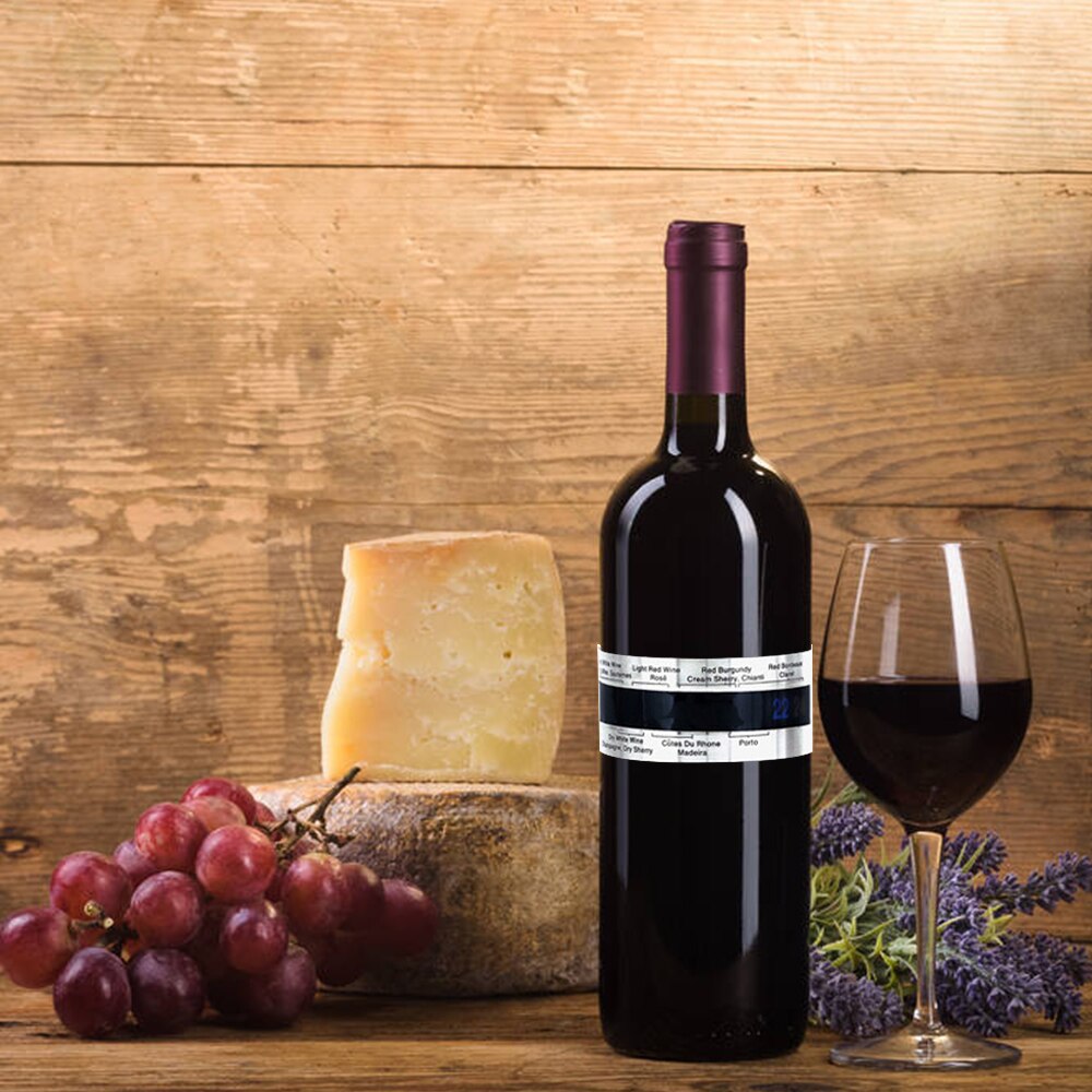 Wine Collar Thermometer Wine Bottle Snap Thermometer LCD Display Clip Champagne Bracelet Discoloration Thermometer Bar Tool