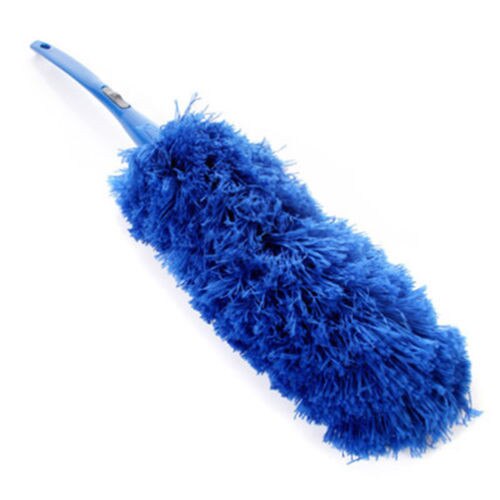 Soft Microfiber Cleaning Duster Dust Cleaner Handle Feather Static Anti Magic Household Cleaning Tools: Blue