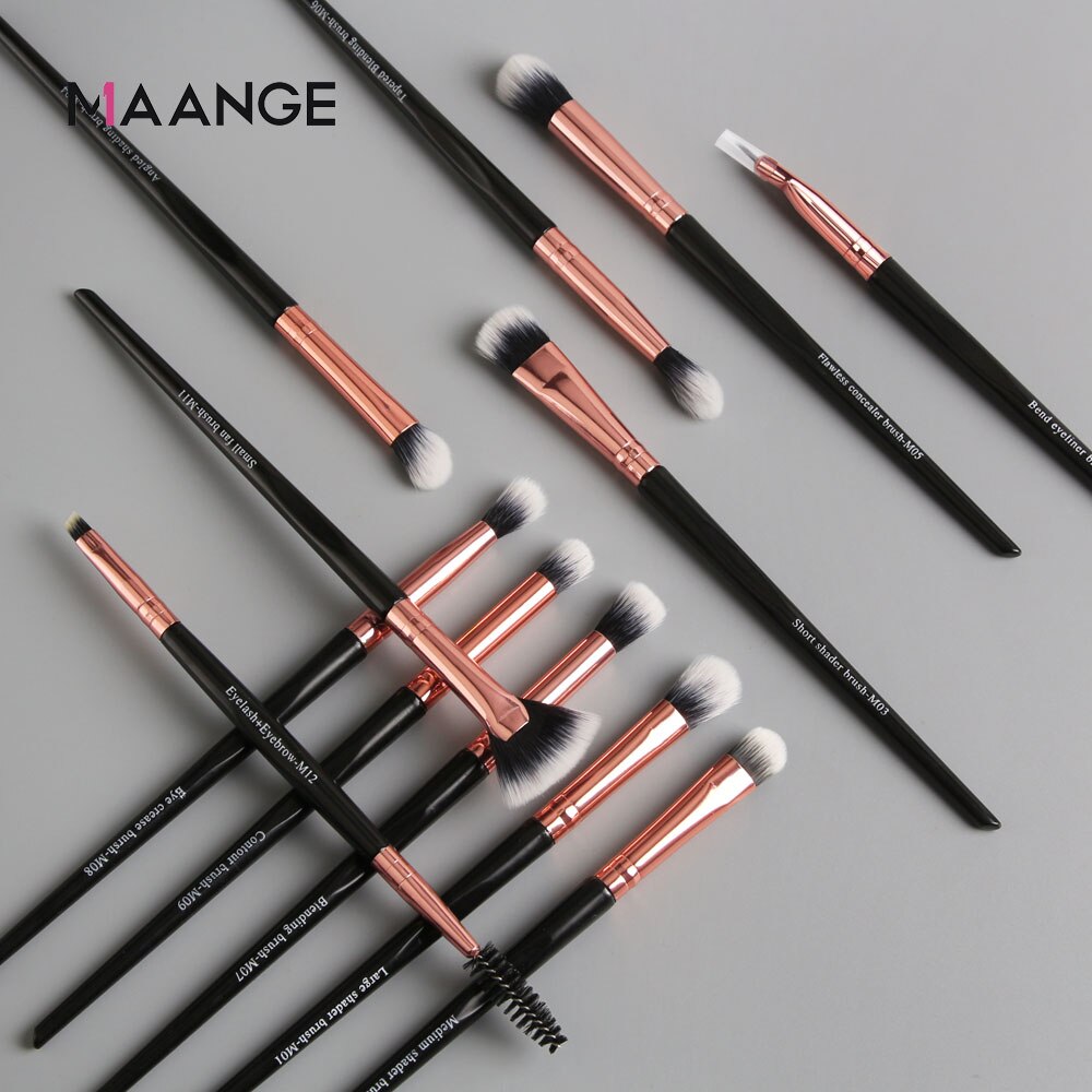 Maange 3/5/6/12 stuks oogmake-up kwast oogschaduw concealer blending wenkbrauw lip make-up kwast waaierkwast beautytool