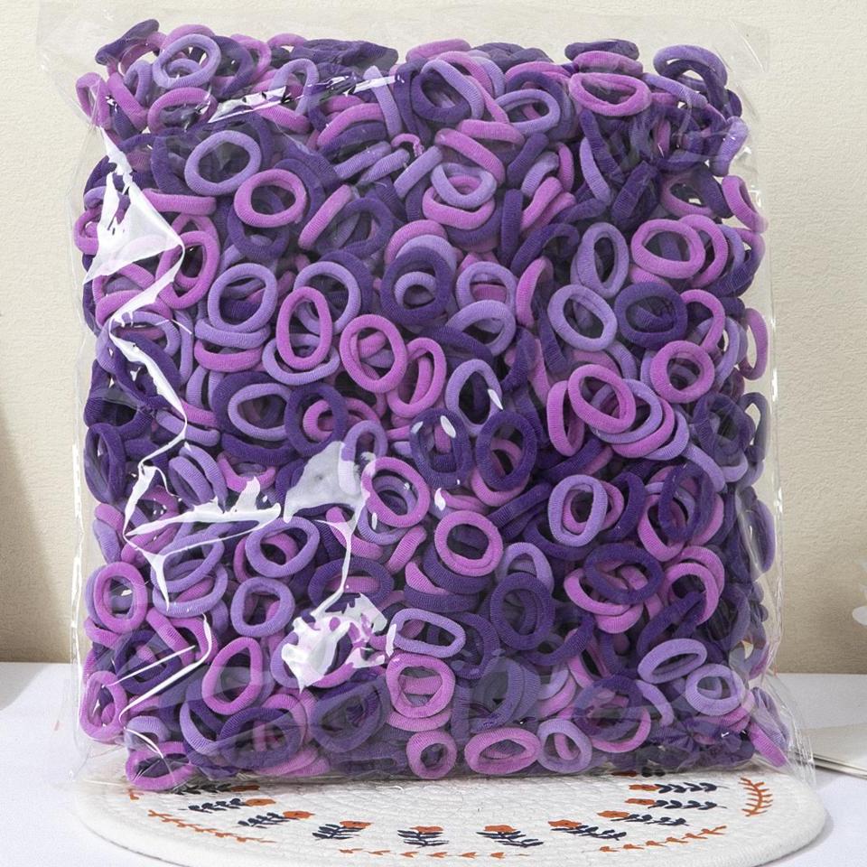 100/300/500pcs Girls Elastic Hair Bands Children Ponytail Hold Hair Tie Rubber Band Scrunchie Kids Hair Accessories for women: 4XL / Burgundy
