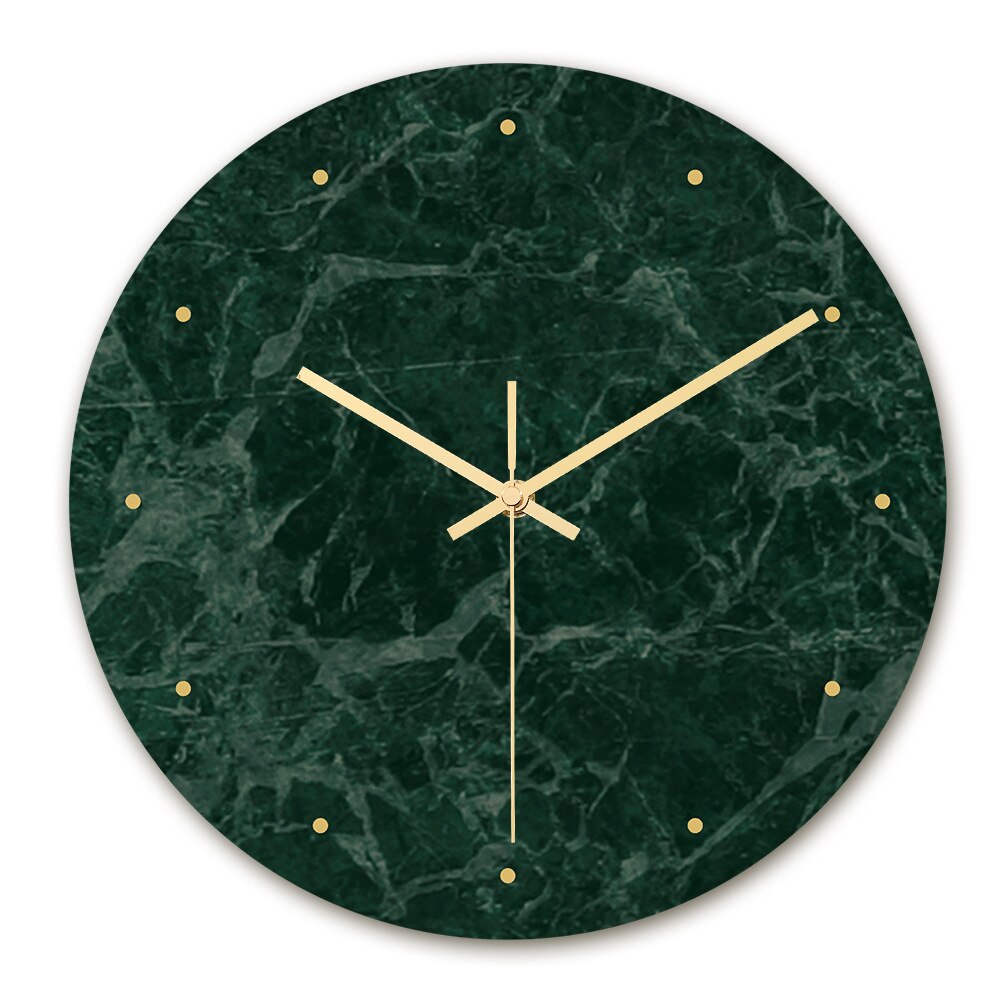 30CM Acrylic Wall Clock Quartz Analog Marble Clock 3D Chic Marble Print Modern Round Wall Watch Nordic Creativity Home Decor: 004
