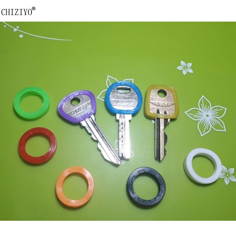Chiziyo nyeste 10 stk lyse farver hule silikone nøglehætte dækker topper nøglering nøgleringe bilhus nøglecase