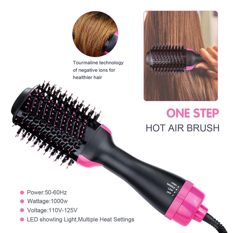 2 In 1 Elektrische Pro Föhn Borstel Krultang Haar Krultang Ionen Keramische Roterende Haardroger Kam Föhn styling Tool