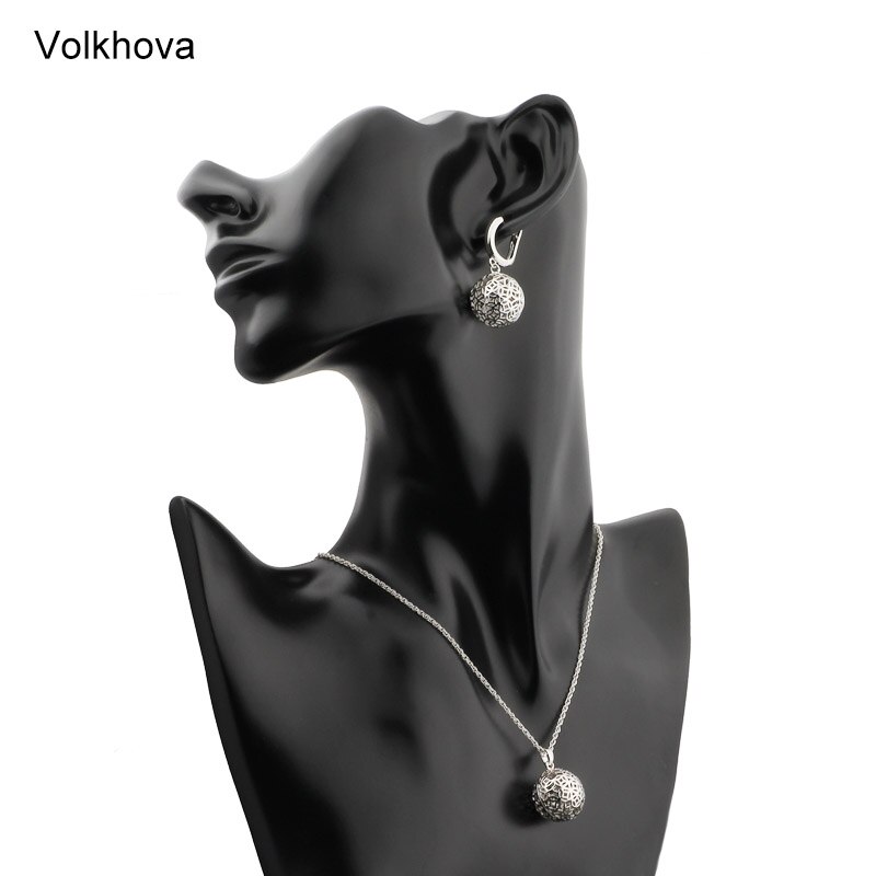 Volkhova Holle Bal Set Mode 585 Rose Goud Kleur Sieraden Kettingen Oorbellen Voor Vrouwen Partij Sieraden