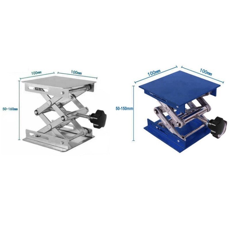 Laboratorium Lifting Platform Stand Rack Schaar Jack Bench Lifter Tafel Lab 100X100Mm Rvs Lifting Platform