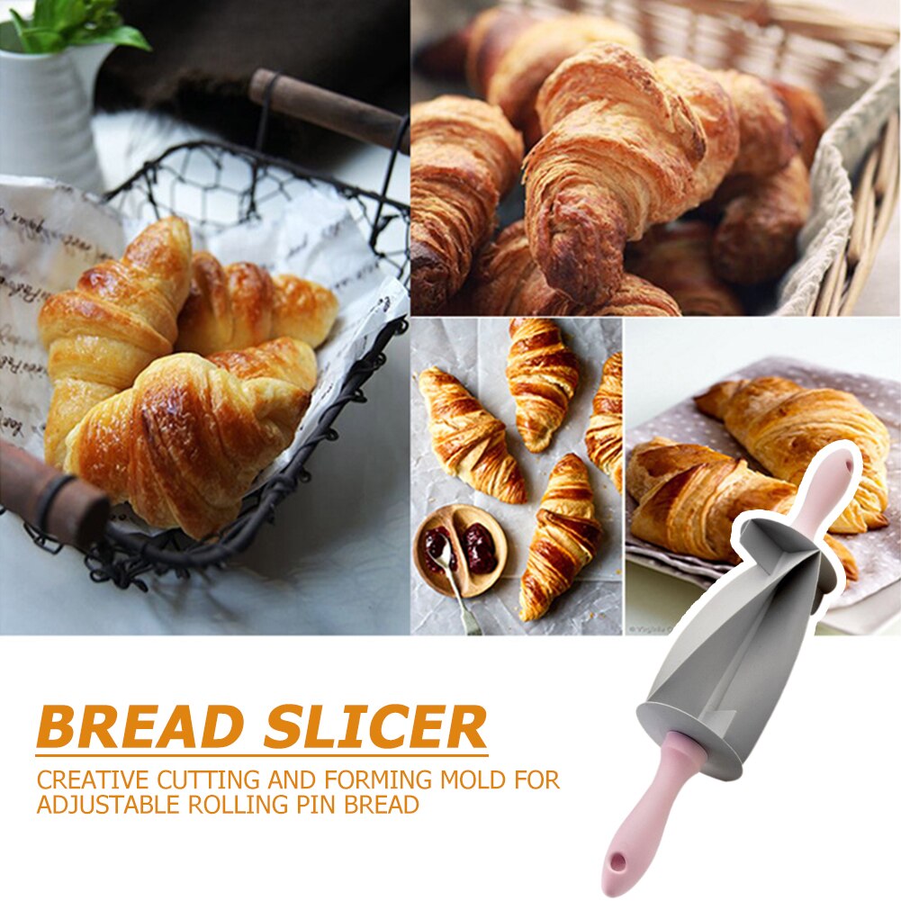 Croissant Rolling Pin Adjustable Multifunctional Dough Mixer Bread Sliced Croissant Potable Bread Cutter Roller Knife Cut Tool