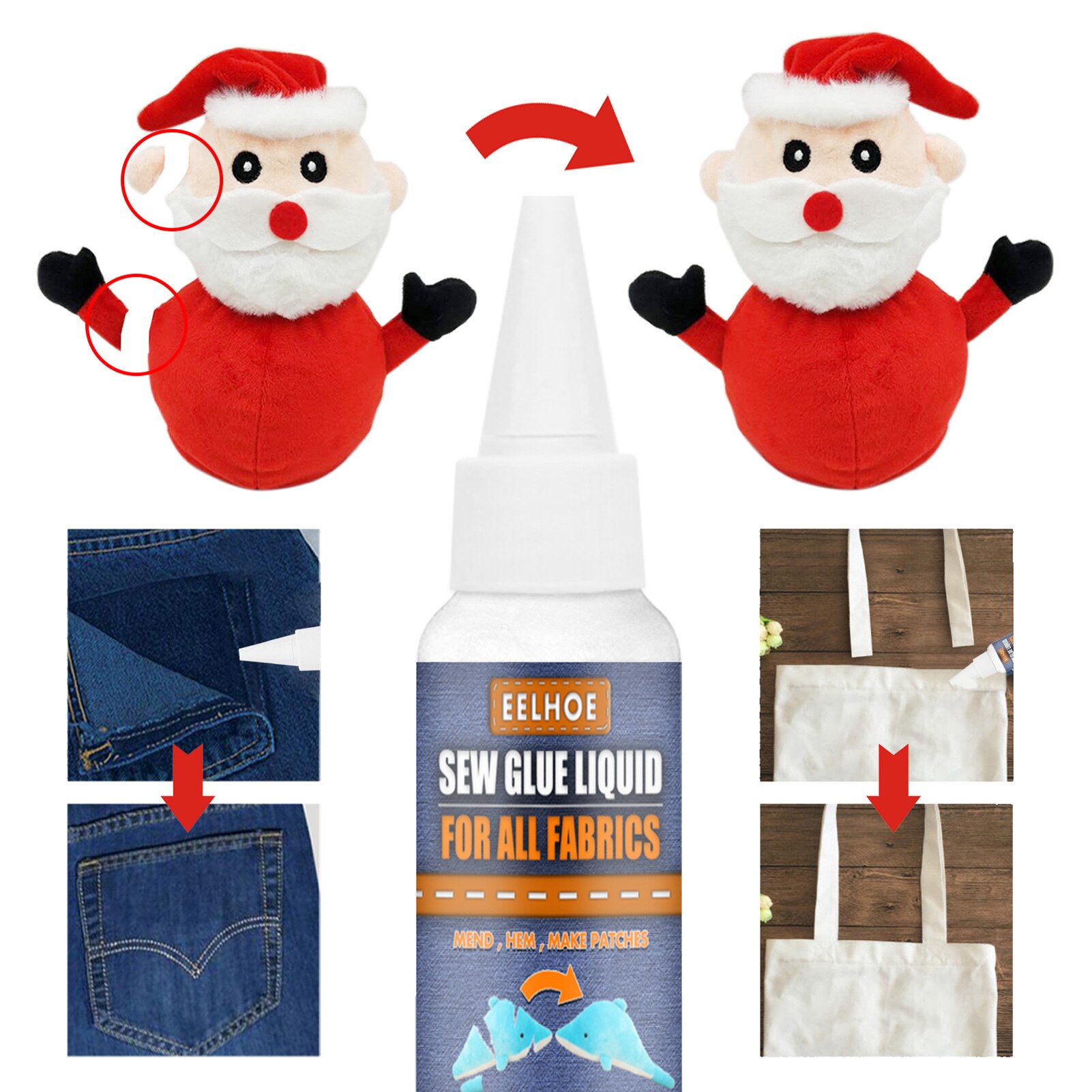 Fast Bonding Glue Multifunctional Sewing Cloth Adhesive Easy to Use Needle-free Wireless Dry, non-toxic and versatile