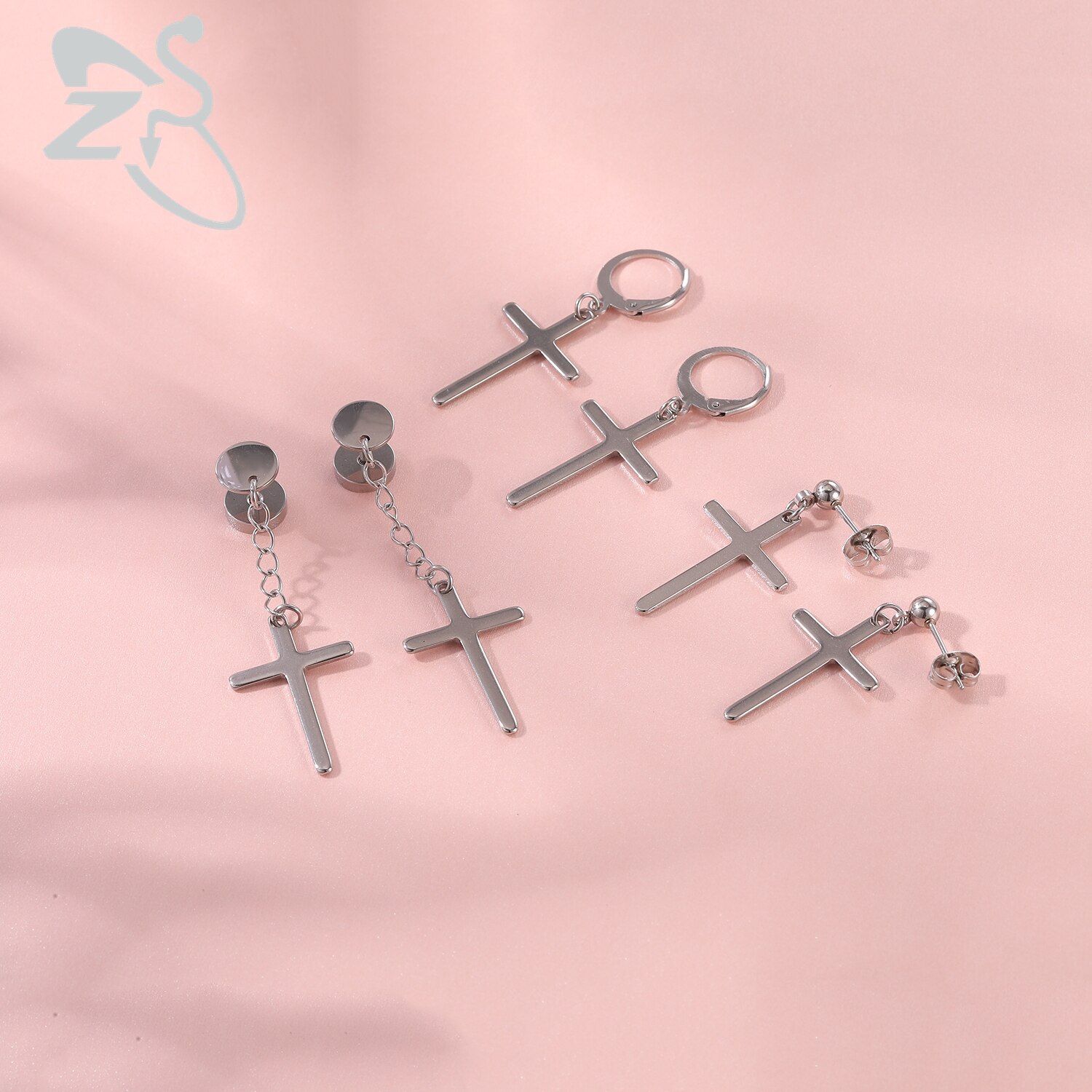 Zs 5-16 Stks/partij Punk Rock Kruis Oorbellen Set Voor Mannen Vrouwen Rvs Hoop Earring Gothic Hip hop Cirkel Ronde Oorbel