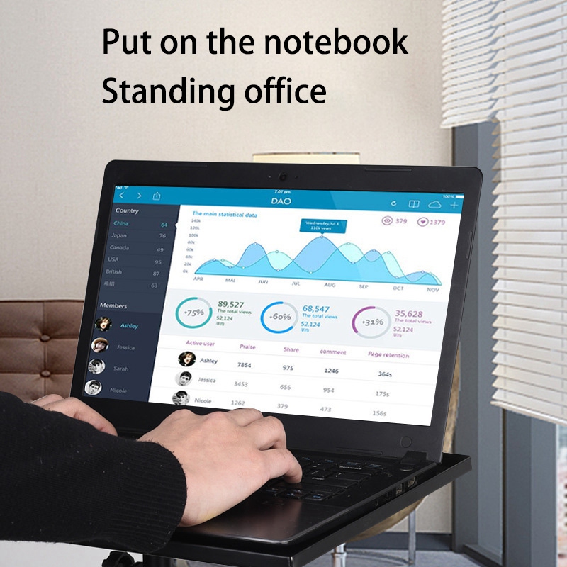 Laptop Computer Floor Tripod Multi-Function Adjustable Telescopic Floor Storage Projector Bracket Height: 51-115CM