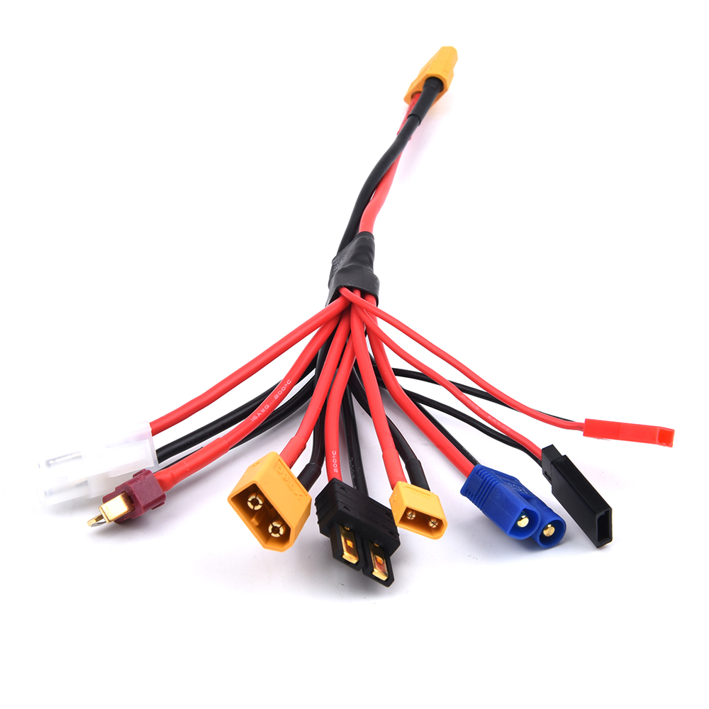20 cm 8in1 weiches Silikon-Ladekabel XT60-Stecker auf XT60 XT30 T Futaba JST EC3 Tamiya TRX-Drahtkabel für RC-Ladegerät