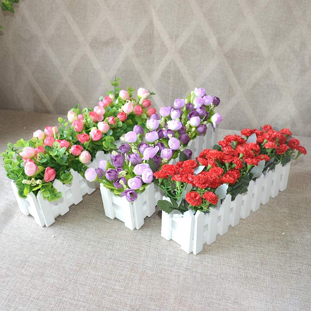 Wooden Fence Flower Pot Hanging Garden Basket Planter Plant fence artificial flowers Boxes For Wedding Home Decor