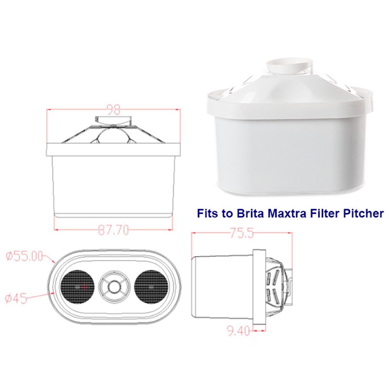 Vattenfilterpatronfilter universal vattenkanna hempatronrenare för burk brita maxtra vattenavkalkning