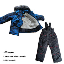 Baby snedragter vinter drenge romper 2 3 4 5 år børnedragter 3 stykke varme børn vinter sne jakker spædbarn overtøj